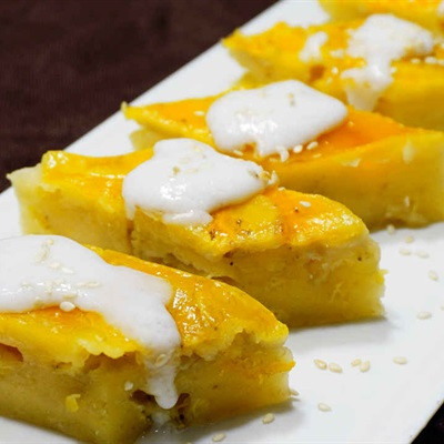 Bánh chuối hấp vàng ươm