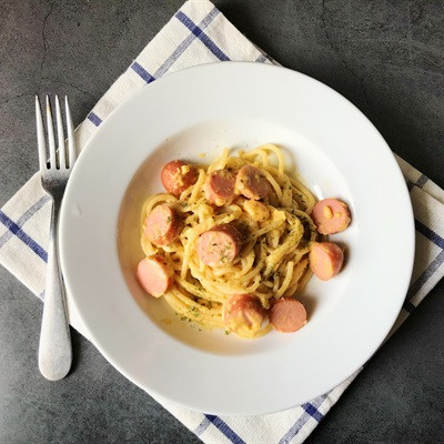 Pasta sốt trứng muối