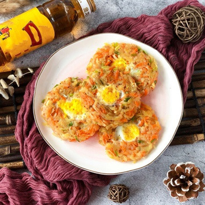 Chả rau củ trứng cút chiên