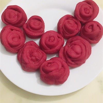 Bánh Bao Hoa Hồng Đơn Giản 