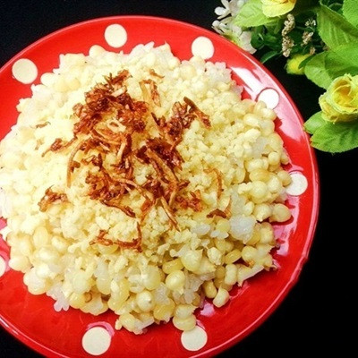 Xôi bắp đậu xanh hành phi