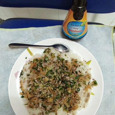 Xôi tôm khô thịt xay