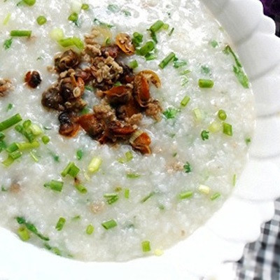 Cháo trắng sò huyết