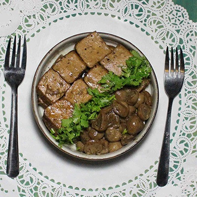 Đậu hũ kho nấm chay