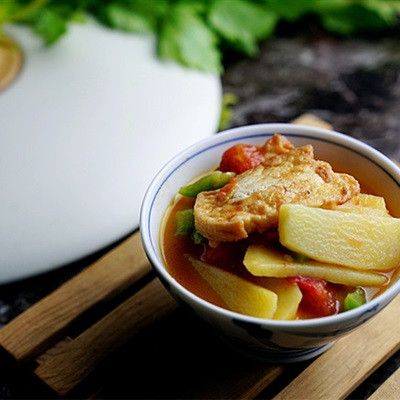 Đậu Hũ Sốt Cà Chua khoai tây cho bữa cơm chay