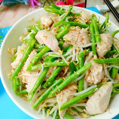 Mề chay xào giá đỗ
