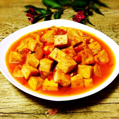 Đậu hũ chiên sốt cà chua đậm đà